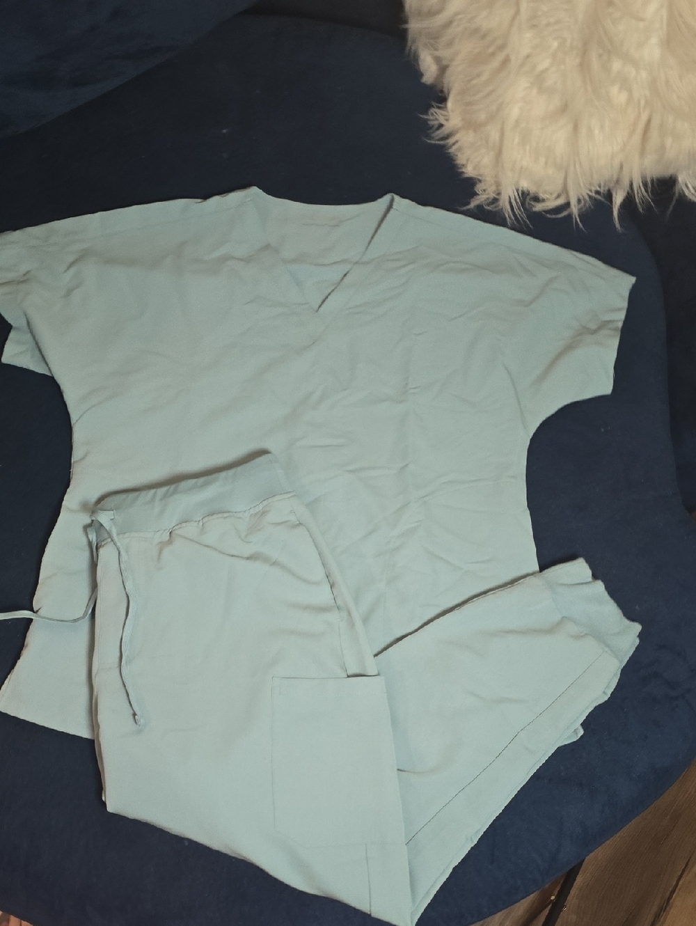 Women's Light Teal Scrub Set Top & Pants